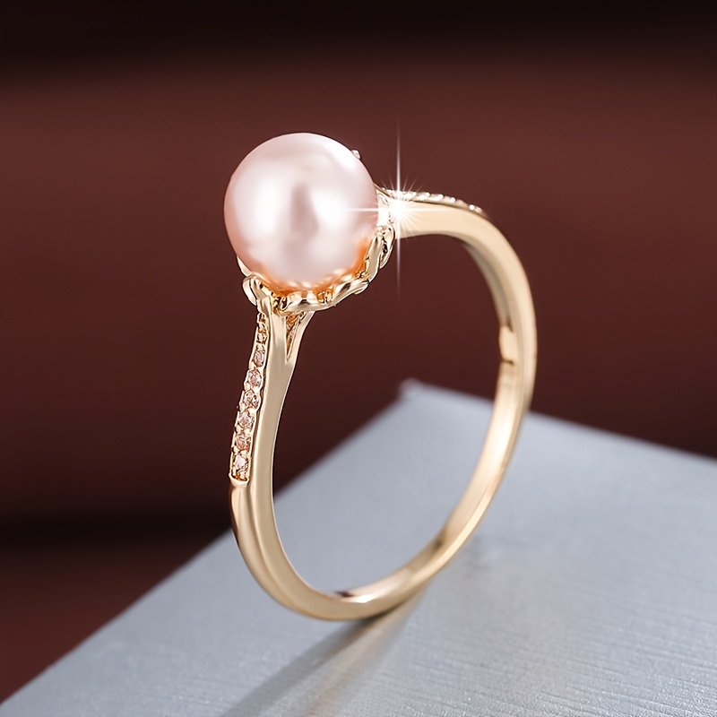 טבעת לנשים בעיצוב כדורי גיאומטרי 1 יחידות עם זירקוניה סינתטית ו-, מצופה זהב לבן תכשיטים מינימליסטיים אלגנטיים ללבוש יומיומי, מתנת חתונה, יום נישואין, יום הולדת - אביזר רב-תכליתי לכל השנה, קישוטי זירקוניה סינתטית, מתנת יום נישואין, אביזר מודרני, ציפוי איכותי, אביזר כלה