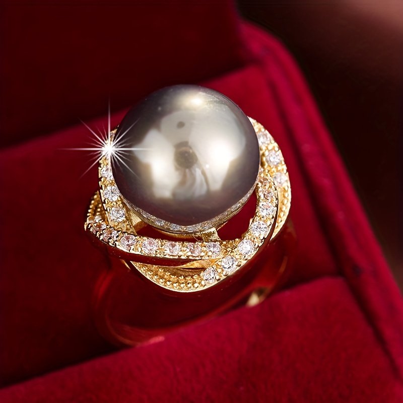 טבעת נחושת מתכווננת אלגנטית עם זירקוניה סינתטית, עיצוב פתוח סקסי לנשים, אביזר רב-תכליתי ליום יום ולמסיבה, ללבוש לכל עונה - Image 10