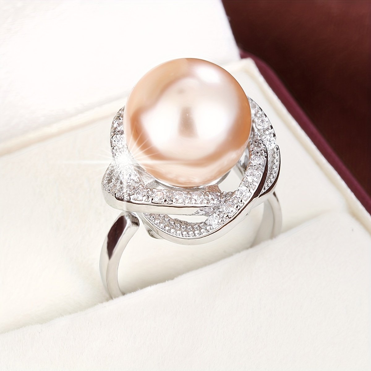 טבעת נחושת מתכווננת אלגנטית עם זירקוניה סינתטית, עיצוב פתוח סקסי לנשים, אביזר רב-תכליתי ליום יום ולמסיבה, ללבוש לכל עונה - Image 8