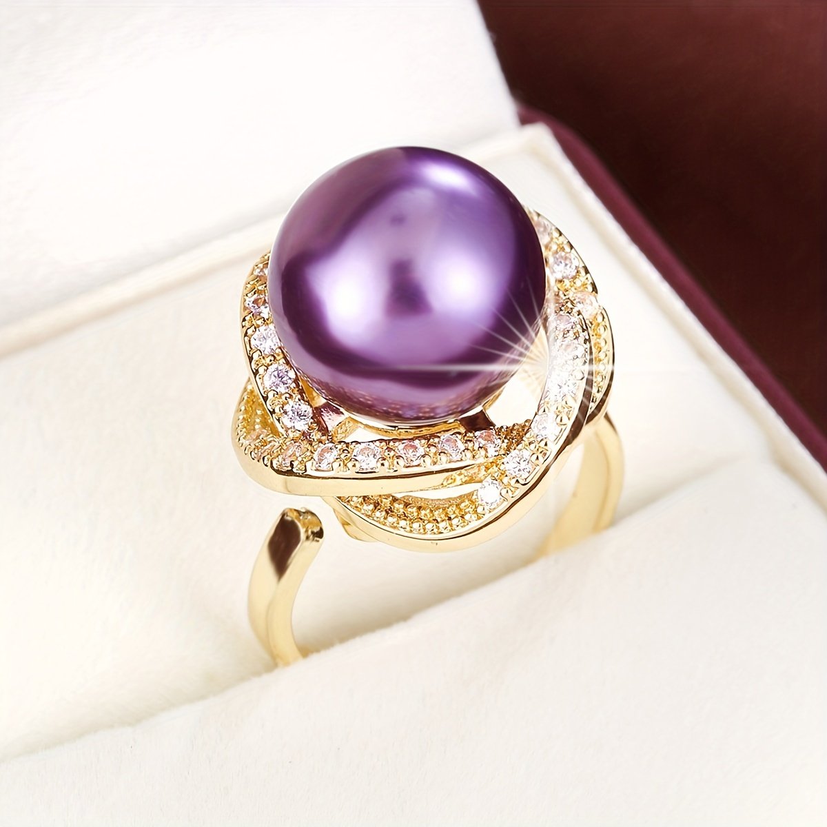 טבעת נחושת מתכווננת אלגנטית עם זירקוניה סינתטית, עיצוב פתוח סקסי לנשים, אביזר רב-תכליתי ליום יום ולמסיבה, ללבוש לכל עונה - Image 6