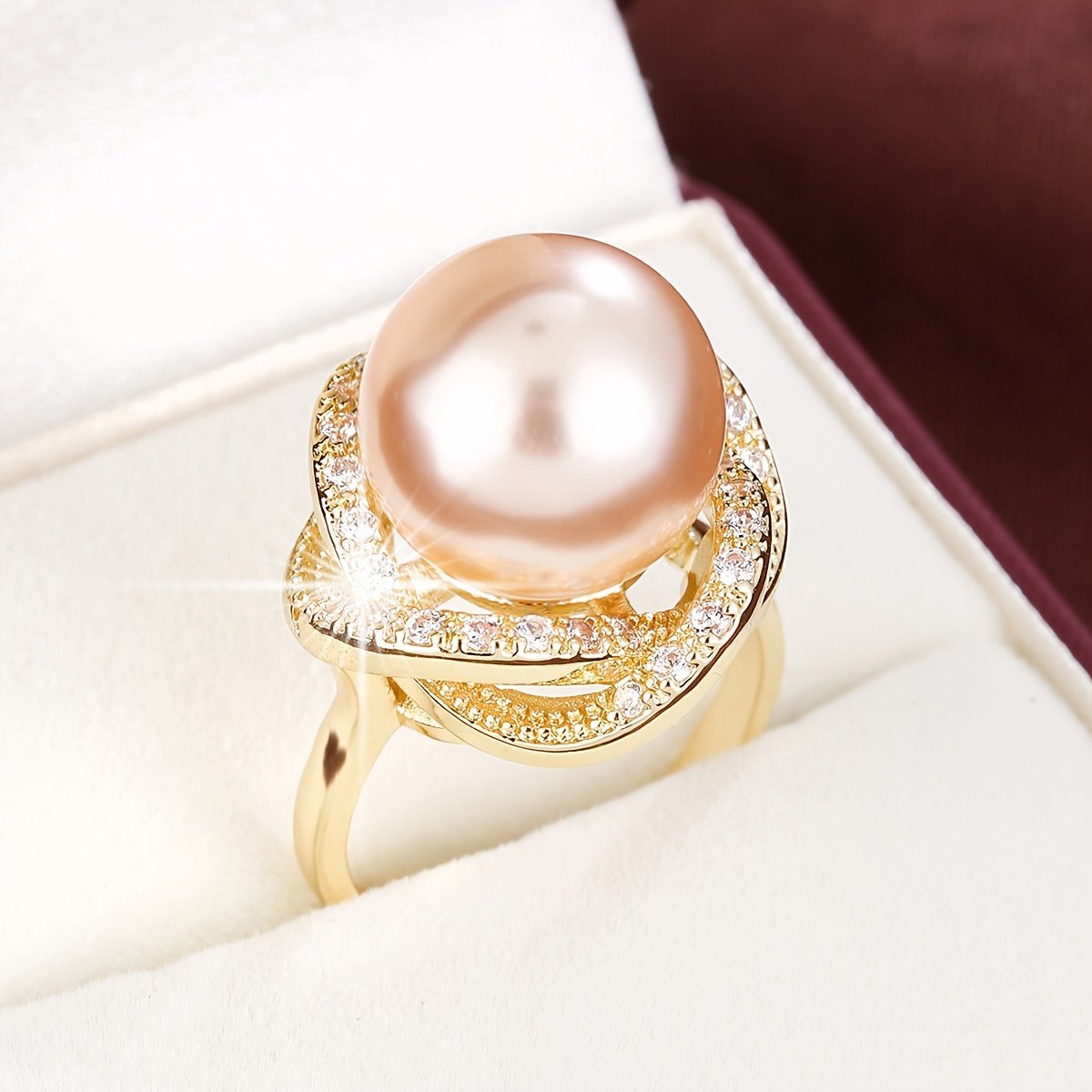 טבעת נחושת מתכווננת אלגנטית עם זירקוניה סינתטית, עיצוב פתוח סקסי לנשים, אביזר רב-תכליתי ליום יום ולמסיבה, ללבוש לכל עונה - Image 4