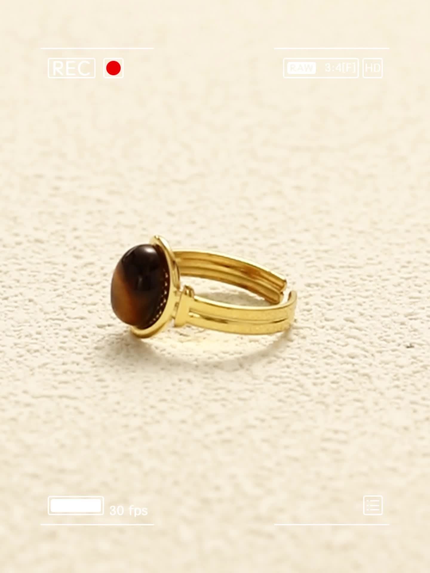 טבעת חפת אלגנטית מצופה זהב 18 קראט לנשים, שיבוץ שרף גיאומטרי פשוט, נירוסטה, עיצוב פתוח מתכוונן, ללבוש יומיומי ופסטיבלי מוזיקה, אביזרי תכשיטים לכל עונות השנה – תמונה 9