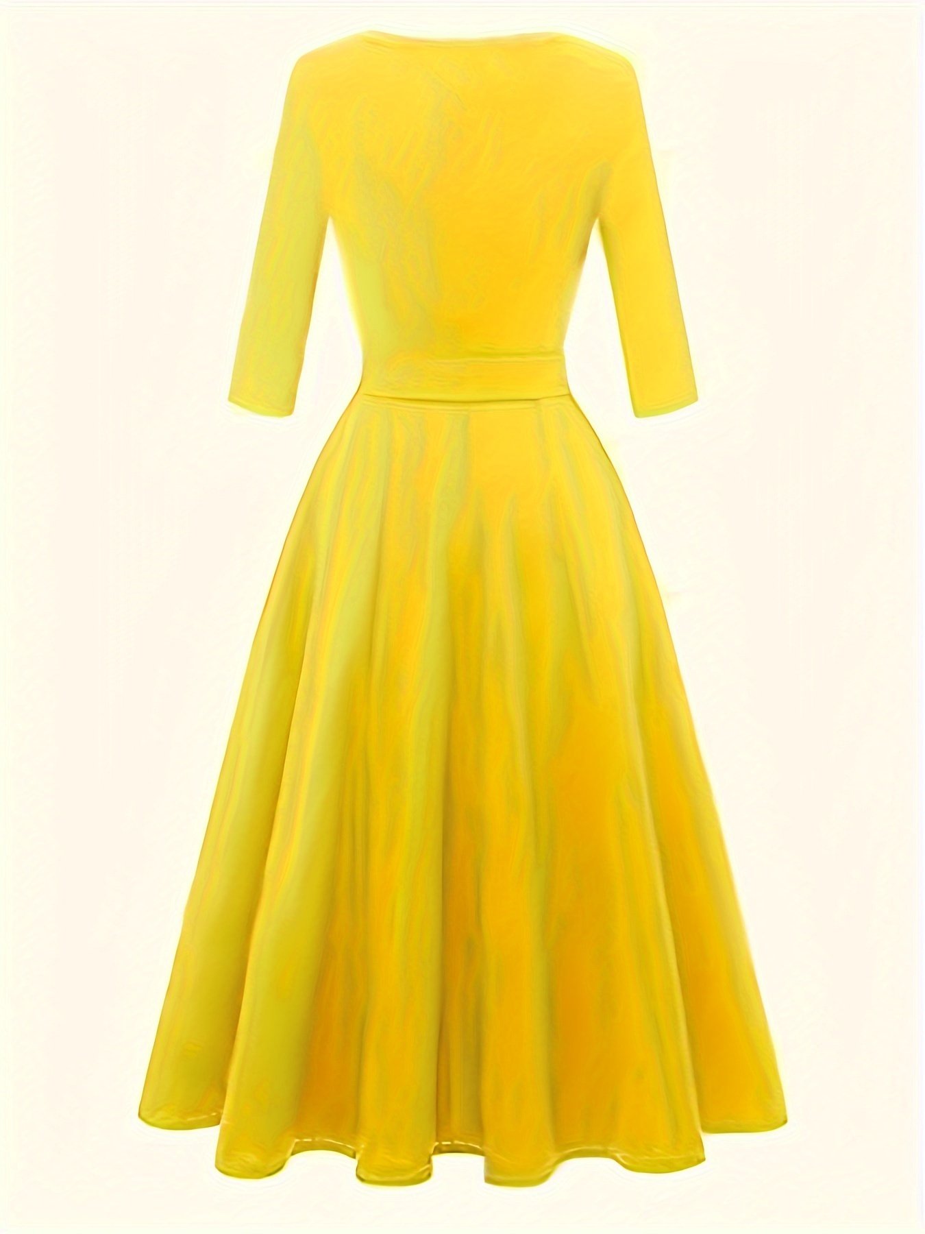 שמלת אביב וקיץ ארוכה לנשים שמלת שרוכים בצבע אחיד – תמונה 8