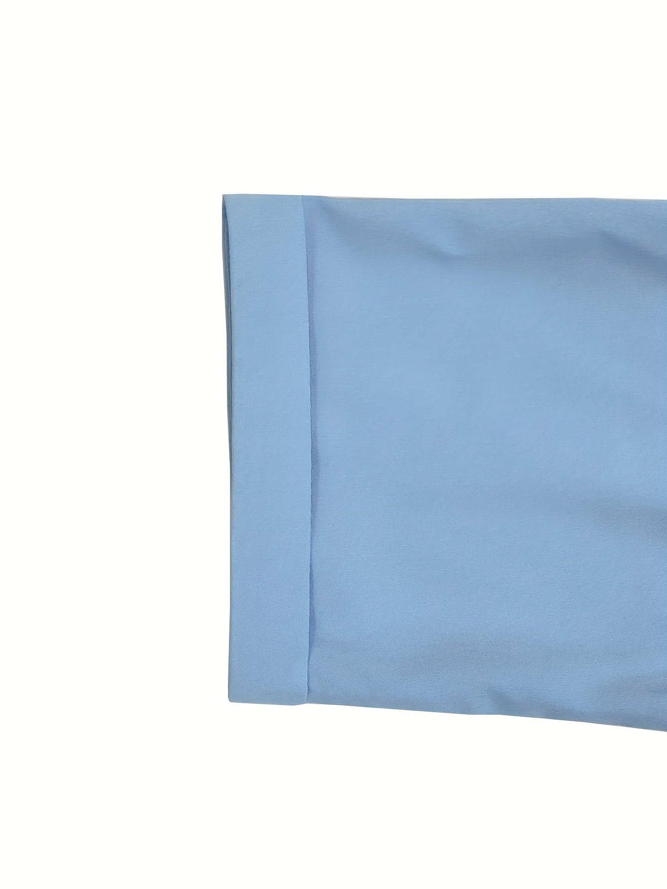 שמלה קז'ואלית בצבע תכלת לנשים עם כפתורים מלפנים, קשירה מתכווננת במותן ושרוולים קצרים - חצאית קפלים בגזרת A, גזרה רחבה, שמלת קיץ ניתנת לכביסה במכונה לטיולי אביב/קיץ – תמונה 5