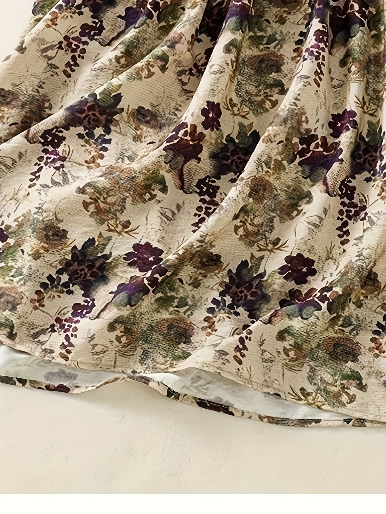 שמלה צרפתית וינטג' לנשים עם הדפס פרחוני וקשירה מתכווננת - שמלה ארוכה קלילה וחלקה שקופה, ניתן לכביסה במכונה, קיץ, תלבושת קז'ואל ועד ערב, שמלה שיקית, לבוש לאירועים אלגנטיים, צללית אלגנטית, בד נושם, סגנון אלגנטי - Image 5