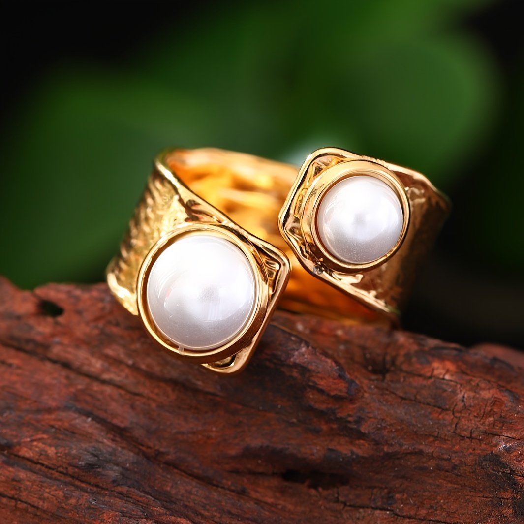 1 טבעת זהב 304 נירוסטה טבעת פתיחה צרפתית טבעות תכשיטים עמידות למים לנשים, מתנות ליום האהבה – תמונה 8