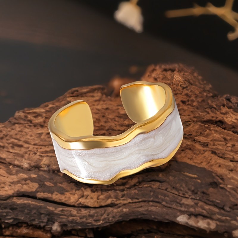 4 יחידות טבעות דקורטיביות מסוגננות, עשויות נירוסטה, מושלמות לנסיעות ולקישוט ידיים, עיצוב טבעת פתוח מתכוונן – תמונה 6