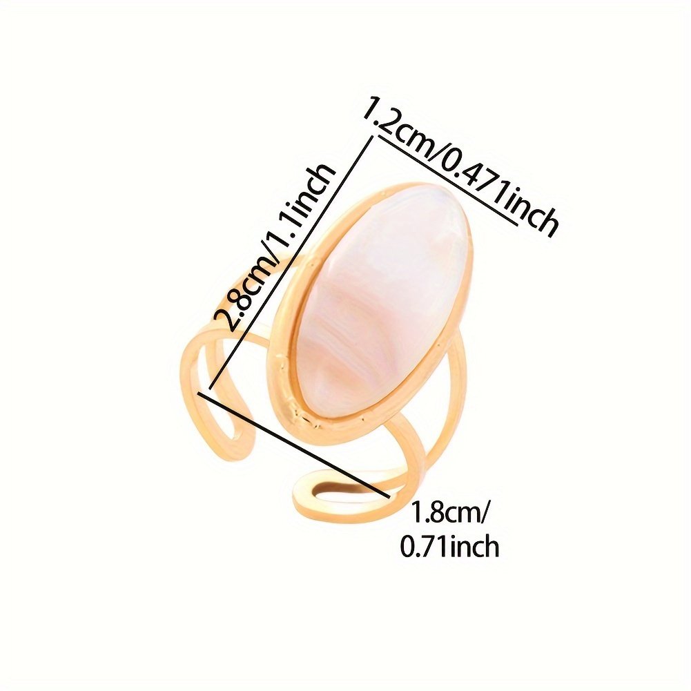 1 טבעת זהב 304 נירוסטה טבעת פתיחה צרפתית טבעות תכשיטים עמידות למים לנשים, מתנות ליום האהבה – תמונה 14