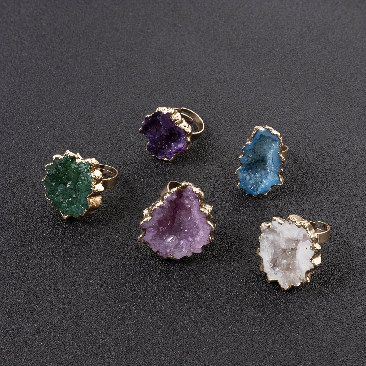 טבעות דרוזי בעבודת יד לנשים טבעת אבן מתכווננת - Image 2