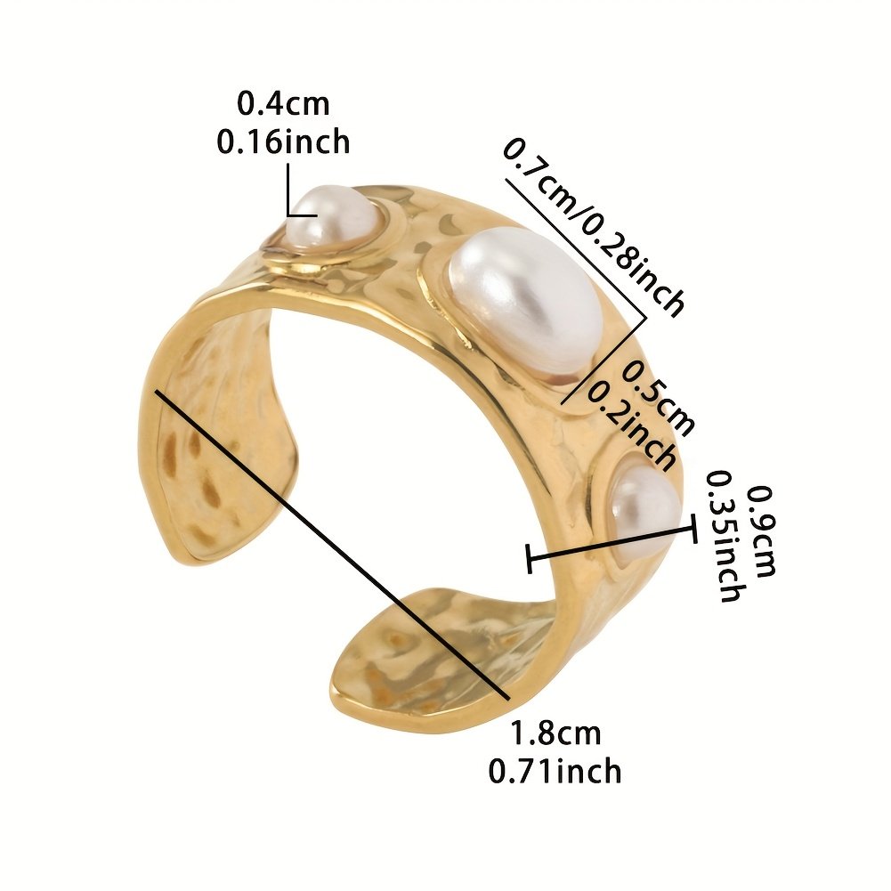 1 טבעת זהב 304 נירוסטה טבעת פתיחה צרפתית טבעות תכשיטים עמידות למים לנשים, מתנות ליום האהבה – תמונה 10