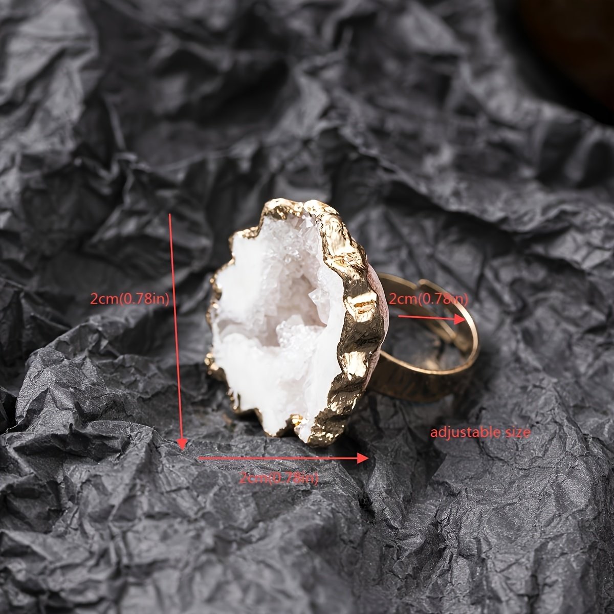 טבעות דרוזי בעבודת יד לנשים טבעת אבן מתכווננת - Image 5