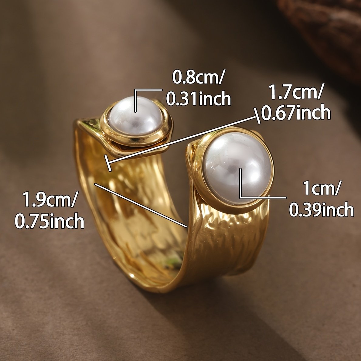 טבעת פתיחה וינטג' בסגנון צרפתי מפלדת אל-חלד חיקוי פנינה, תכשיטים אלגנטיים בסגנון מתכת לנשים, לאירועים יומיומיים ולמסיבות – תמונה 4