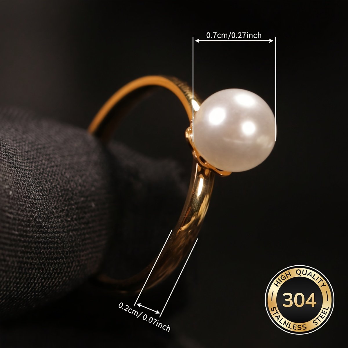 טבעת נירוסטה אלגנטית אחת מצופה זהב 18 קראט עם קריסטל נוצץ - מושלמת ללבוש יומיומי, חתונות ואירועים מיוחדים, מתנה אידיאלית לאם או לאישה, טבעת נישואין | עיצוב טבעת אלגנטי | טבעת נישואין עמידה, טבעות נישואין – תמונה 6