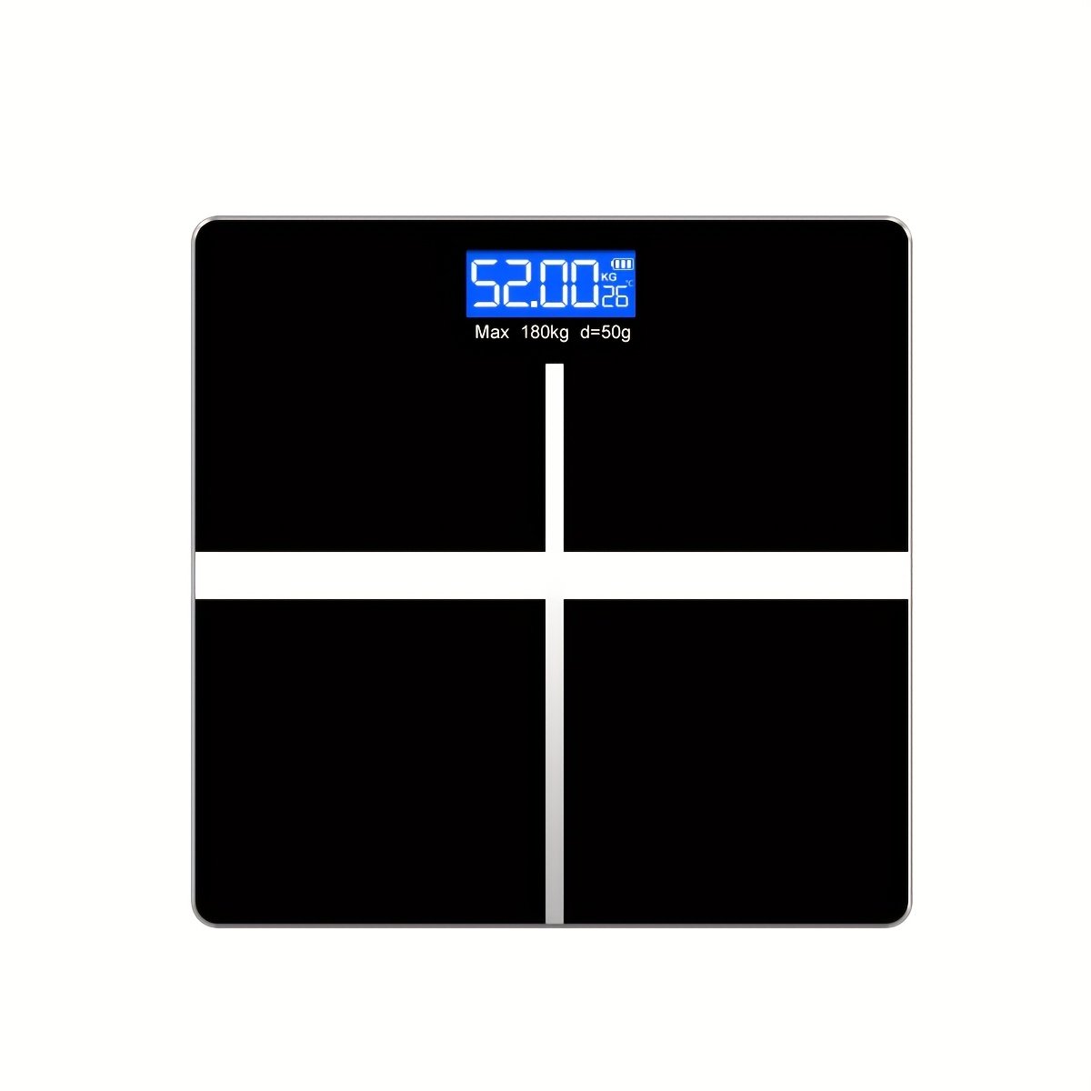 ⁦משקל דיגיטלי לאמבטיה מדויק 180 ק"ג/396.8 ליברות - צג LCD גדול, מבנה פלסטיק/זכוכית עמיד, מופעל על ידי סוללה (סוללה לא כלולה) - מתאים לבית ולרפואה⁩ – תמונה ⁦10⁩