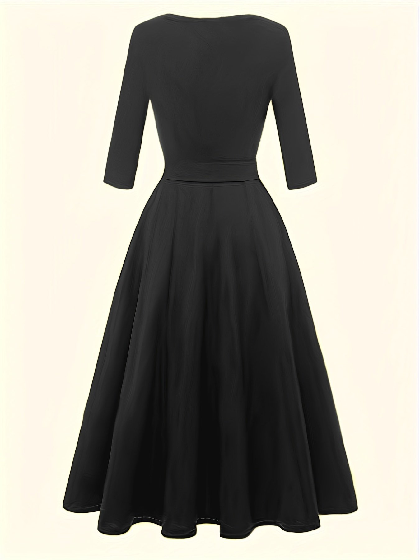 שמלת אביב וקיץ ארוכה לנשים שמלת שרוכים בצבע אחיד – תמונה 7