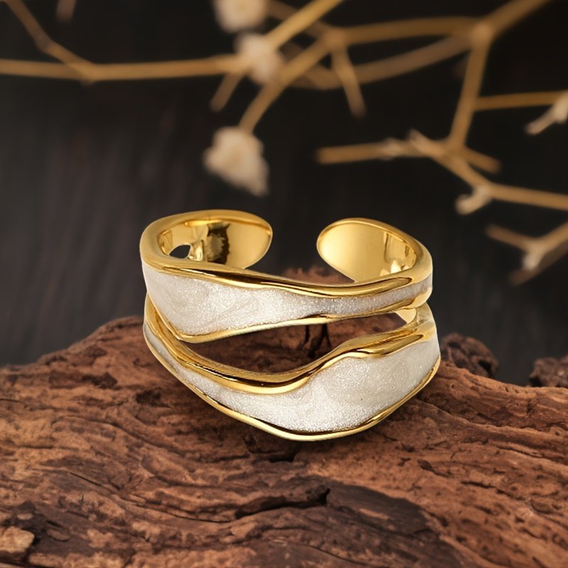 4 יחידות טבעות דקורטיביות מסוגננות, עשויות נירוסטה, מושלמות לנסיעות ולקישוט ידיים, עיצוב טבעת פתוח מתכוונן – תמונה 2
