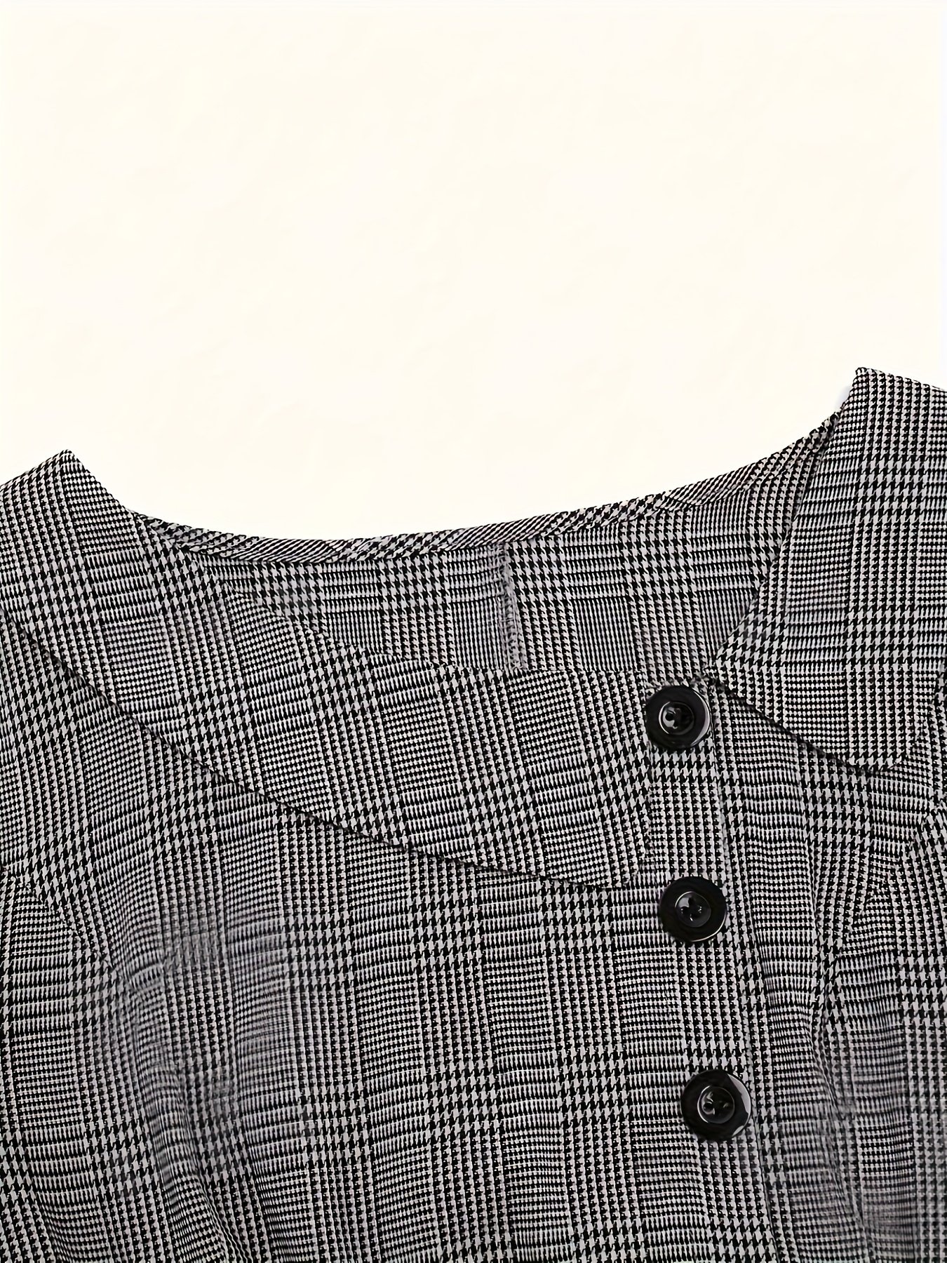 שמלת מידי אלגנטית לנשים בגזרה מזדמנת בשני צבעים - שרוולים בגזרה A, גזרה רחבה עם צווארון קלאסי, ניתן לכביסה ביד לכל העונה, רב-תכליתית ליציאות קז'ואליות ואירועים חצי רשמיים - Image 3