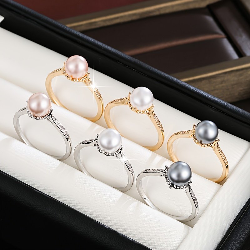 ⁦טבעת לנשים בעיצוב כדורי גיאומטרי 1 יחידות עם זירקוניה סינתטית ו-, מצופה זהב לבן תכשיטים מינימליסטיים אלגנטיים ללבוש יומיומי, מתנת חתונה, יום נישואין, יום הולדת - אביזר רב-תכליתי לכל השנה, קישוטי זירקוניה סינתטית, מתנת יום נישואין, אביזר מודרני, ציפוי איכותי, אביזר כלה⁩ – תמונה ⁦9⁩