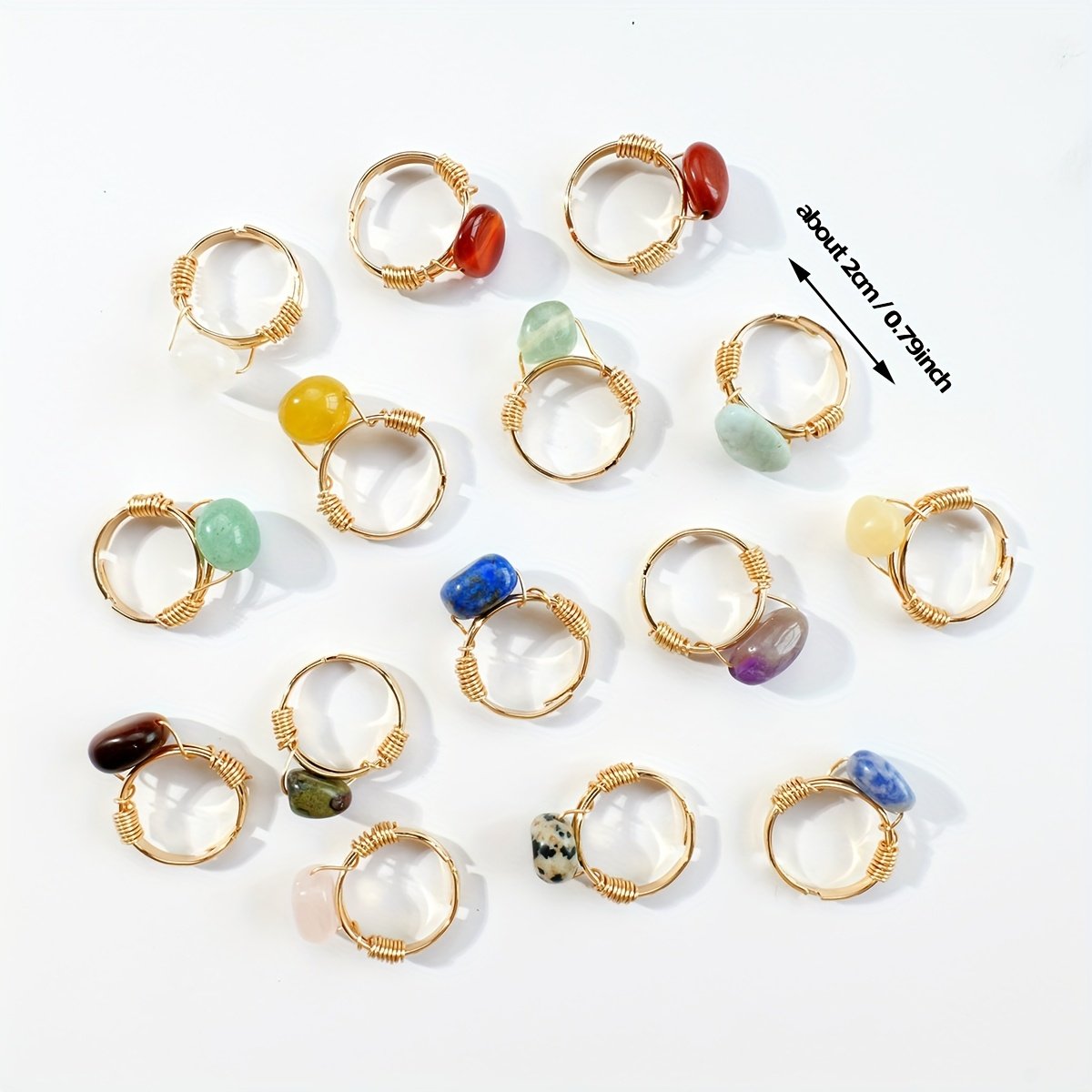 ⁦1pc/3/5pc טבעת קריסטל טבעית בעבודת יד מתכווננת תכשיטי אופנה מתנת חג יום נישואין הפתעה רומנטית אביזר⁩ – תמונה ⁦6⁩