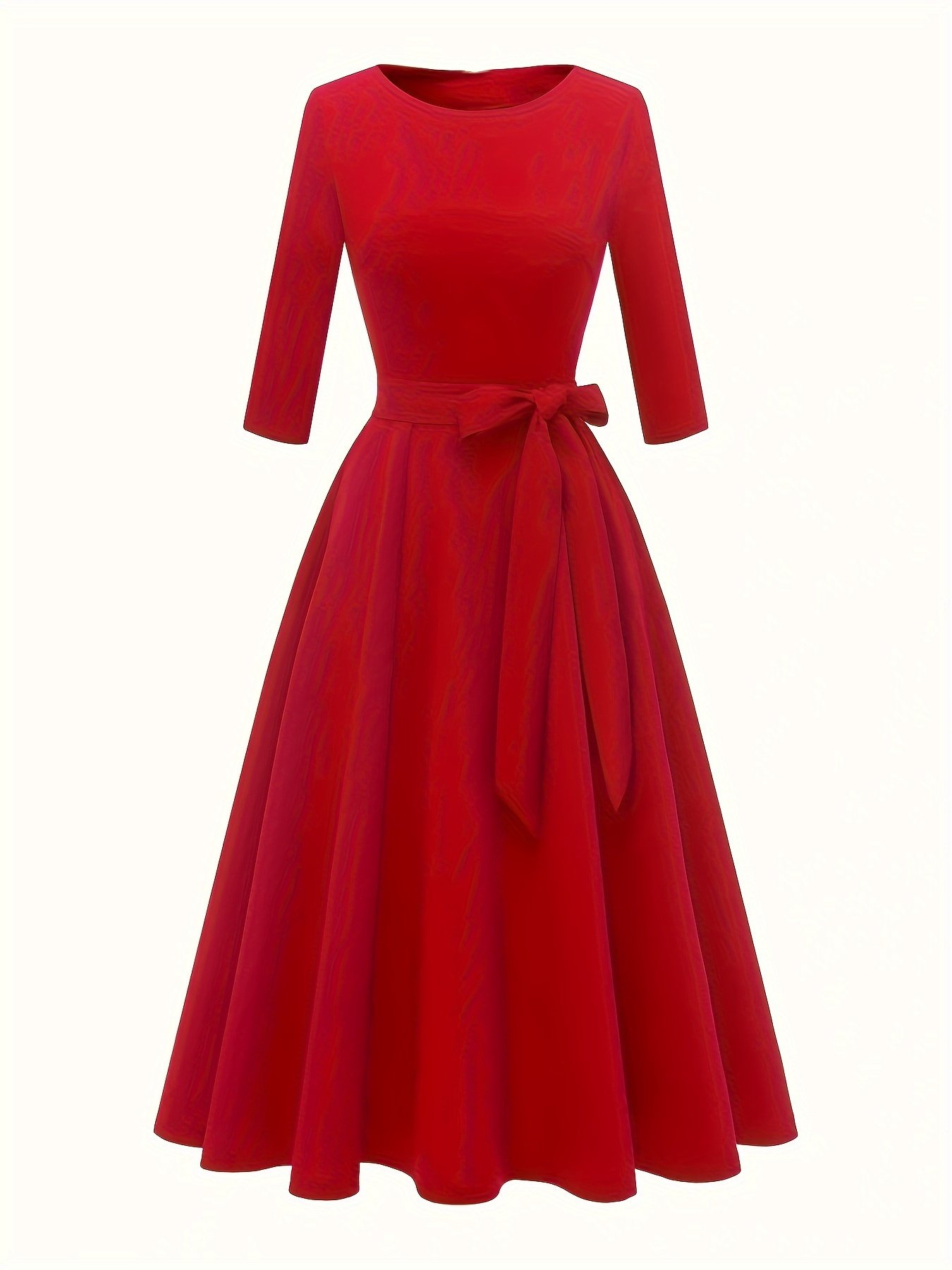 שמלת אביב וקיץ ארוכה לנשים שמלת שרוכים בצבע אחיד